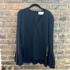 Nicolas ribbed ponte bell sleeve top